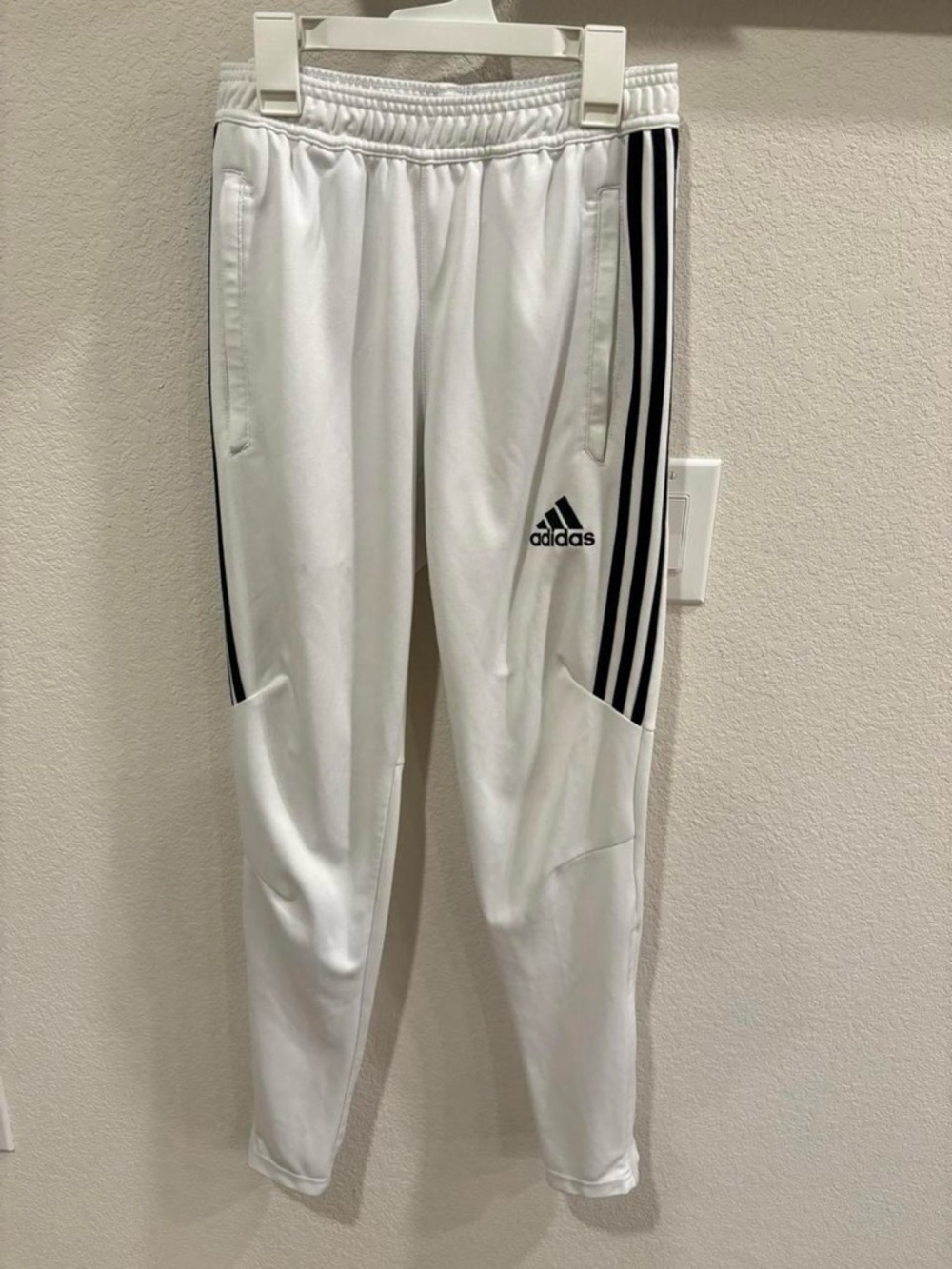 Adidas Men White 3-Stripes Track Pants